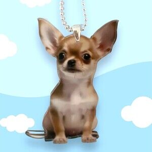 Chihuahua 2D Acrylic Pendant: Cute Dog Charms, Keychain Accessories